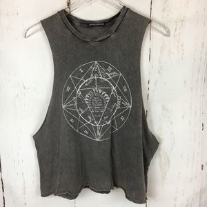 Brandy Melville grey faded Zodiac tank top
